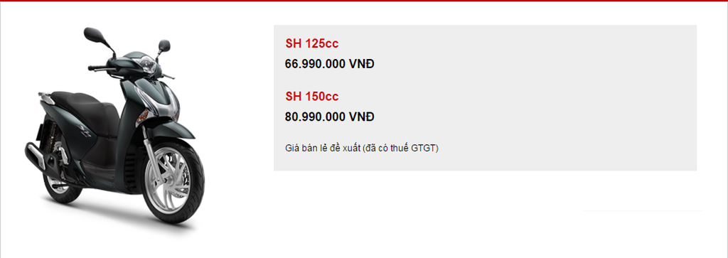 Bảng giá xe máy Honda mới nhất tháng 112015  VFOVN