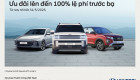 Hyundai ưu đãi lên đến 100% lệ phí trước bạ cho khách hàng mua xe trong tháng 5