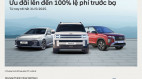 Hyundai ưu đãi lên đến 100% lệ phí trước bạ cho khách hàng mua xe trong tháng 5