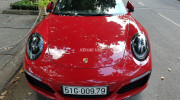 Porsche 911 Carrera S đỏ rực xuống phố Sài Gòn ngày xuân