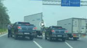 Truy “nóng” 2 chiếc xe ô tô chèn ép nhau trên đường Võ Nguyên Giáp