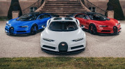 Ngắm bộ ba siêu phẩm Bugatti Chiron Sport xếp thành quốc kỳ Pháp