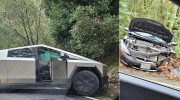 Chiếc Tesla Cybertruck đầu tiên trên thế giới gặp tai nạn, tài xế chỉ bị thương nhẹ