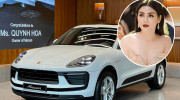 Diễn viên Quỳnh Hoa là người đầu tiên được bàn giao Porsche Macan 2022 tại Hà Nội