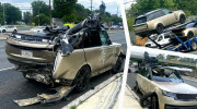 Range Rover 2023 rơi khỏi xe vận chuyển, gây tai nạn với Honda Accord