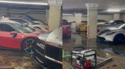 [VIDEO] Hầm xe sang, siêu xe trị giá hàng triệu USD bị phá hủy vì mưa bão
