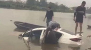 Thi thể nam thanh niên cùng xe ô tô được tìm thấy dưới đáy sông