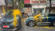 Quảng Ninh: Đỗ xe trước cửa nhà, Peugeot 5008 bị tạt sơn gần hết nửa thân xe