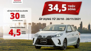 Toyota Việt Nam ưu đãi lên đến 34,5 triệu VNĐ đến hết tháng 11/2021 cho khách hàng mua xe
