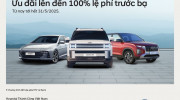 Hyundai ưu đãi lên đến 100% lệ phí trước bạ cho khách hàng mua xe trong tháng 5