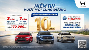 Honda Việt Nam triển khai chương trình bảo hành ô tô lên tới 10 năm