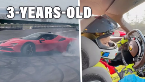 [VIDEO] Cậu bé 3 tuổi drift điệu nghệ chiếc Ferrari SF90 Stradale công suất gần 1000 mã lực