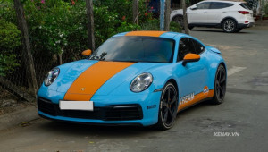 Porsche 911 Carrera của ái nữ nhà Minh Nhựa được làm đẹp theo phong cách Gulf Livery