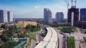 Đường vành đai 3 trên cao đoạn Mai Dịch - cầu Thăng Long đã thành hình