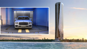 Chung cư Bentley có thang máy đưa xe ô tô lên tận cửa nhà