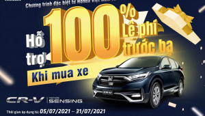 Hỗ trợ 100% lệ phí trước bạ cho khách hàng mua Honda CR-V trong tháng 7 năm  2021