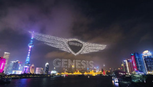Genesis sử dụng 3.281 máy bay không người lái để tạo hình logo trên bầu trời Thượng Hải