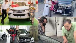 Sao Việt tặng bố mẹ ô tô: Toàn xe sang, Sam tặng mẹ hẳn xe hơn 4 tỷ đồng