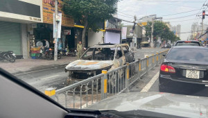 Sài Gòn: Kia Seltos bốc cháy khi đang lưu thông trên đường, kết quả chỉ còn mỗi bộ khung