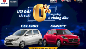 Suzuki mạnh tay ưu đãi không lãi suất cho khách mua ô tô trả góp