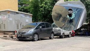 Hà Nội: Giày cao gót đâm thủng kính lái của xe ô tô đang đỗ dưới chung cư