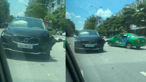 Hà Nội: Volvo XC90 rách đầu khi va chạm với xe taxi