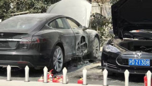 Tesla Model S lại bốc cháy tại một Trạm sạc ở Trung Quốc