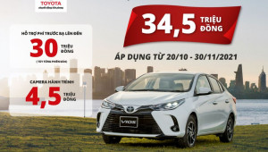 Toyota Việt Nam ưu đãi lên đến 34,5 triệu VNĐ đến hết tháng 11/2021 cho khách hàng mua xe