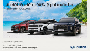 Hyundai hỗ trợ 100% lệ phí trước bạ cho khách mua xe tháng 6/2025