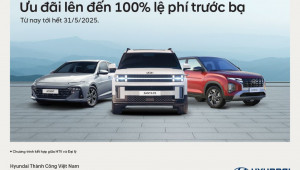 Hyundai ưu đãi lên đến 100% lệ phí trước bạ cho khách hàng mua xe trong tháng 5