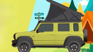 Suzuki Jimny được bổ sung trang bị lều bật, có thể chứa được hai người lớn