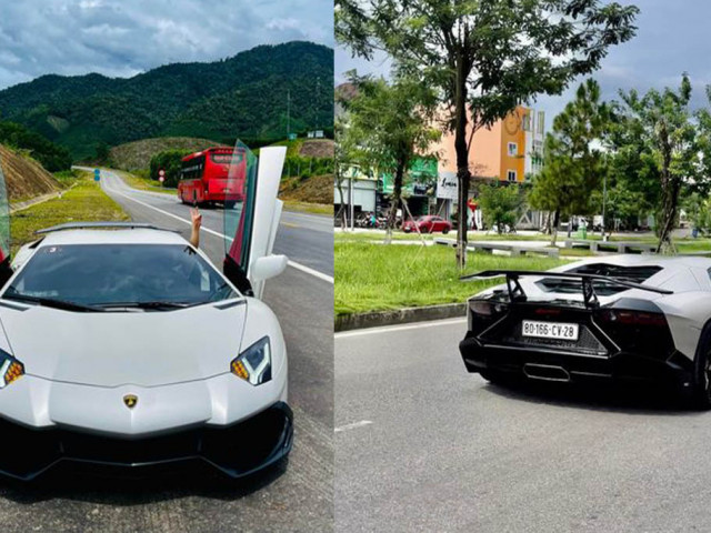 Nam thanh niên trẻ xứ Huế cầm lái Lamborghini Aventador độ bodykit 